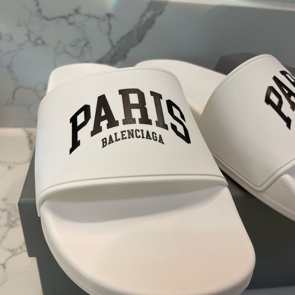 BALENCIAGA Womens Cities Pool Slide Sandals 9 B/39 EU - Picture 10 of 14